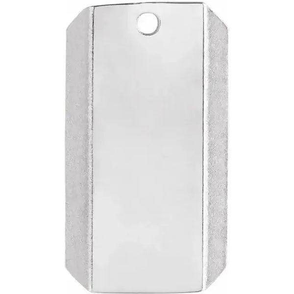 10K White Engravable Dog Tag Dangle - Larson Jewelers