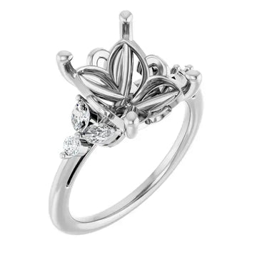 AURELIE Lab Grown Diamond Engagement Ring Setting for Emerald Stones - Larson Jewelers