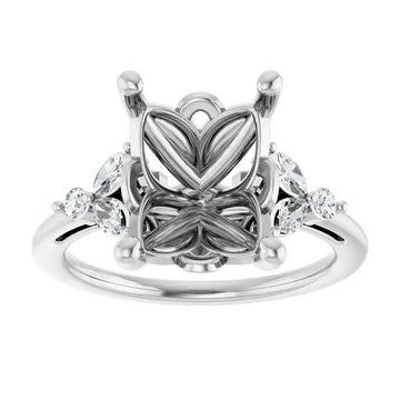 AURELIE Lab Grown Diamond Engagement Ring Setting for Emerald Stones - Larson Jewelers
