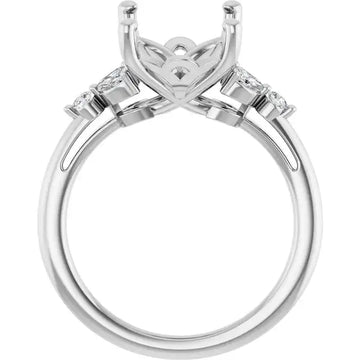 AURELIE Lab Grown Diamond Engagement Ring Setting for Emerald Stones - Larson Jewelers