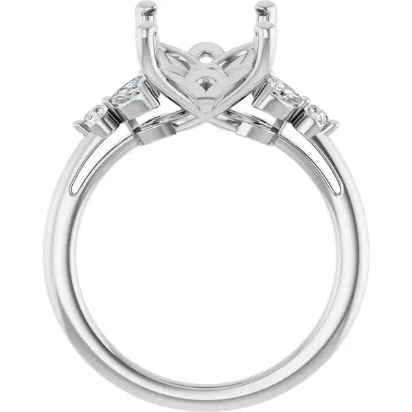 AURELIE Lab Grown Diamond Engagement Ring Setting for Emerald Stones - Larson Jewelers