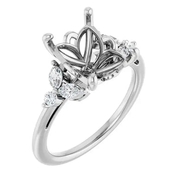 HAILEY Lab Grown Diamond Engagement Ring Setting for Emerald Stone - Larson Jewelers