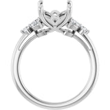 HAILEY Lab Grown Diamond Engagement Ring Setting for Emerald Stone