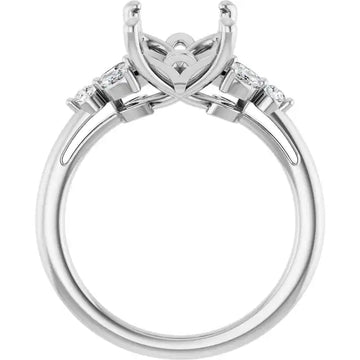 HAILEY Lab Grown Diamond Engagement Ring Setting for Emerald Stone - Larson Jewelers