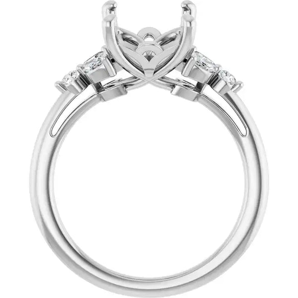 HAILEY Lab Grown Diamond Engagement Ring Setting for Emerald Stone - Larson Jewelers