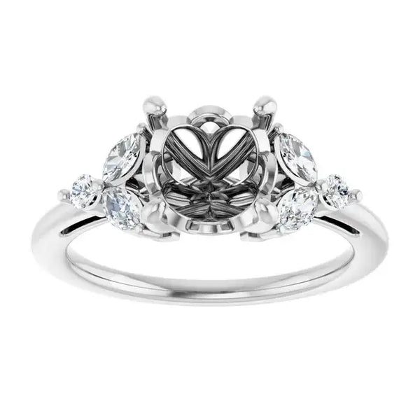 AURELIE Lab Grown Diamond Engagement Ring Setting for Round Stones - Larson Jewelers