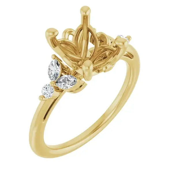 AURELIE Lab Grown Diamond Engagement Ring Setting for Oval Stones - Larson Jewelers