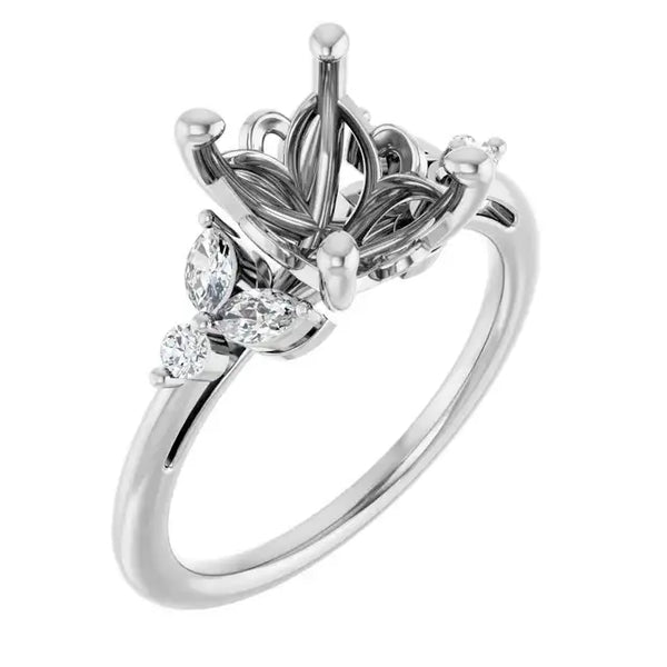 AURELIE Lab Grown Diamond Engagement Ring Setting for Oval Stones - Larson Jewelers