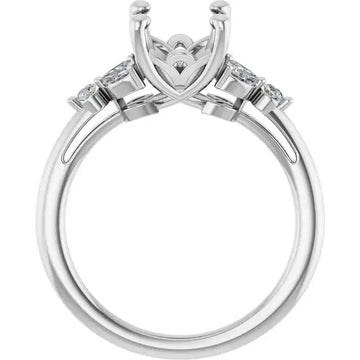 HAILEY Lab Grown Diamond Engagement Ring Setting for Oval Stone - Larson Jewelers