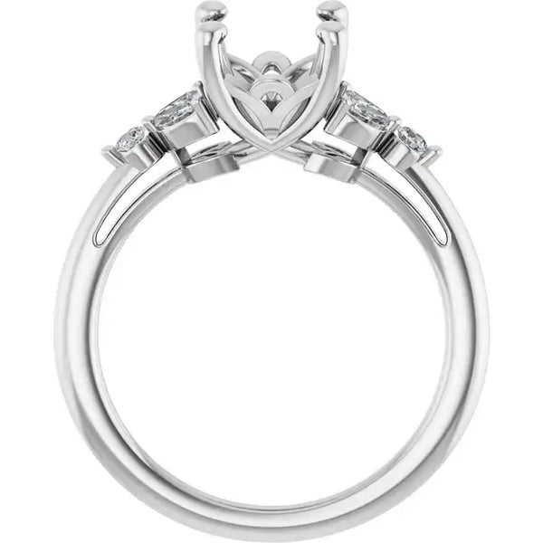 HAILEY Lab Grown Diamond Engagement Ring Setting for Oval Stone - Larson Jewelers