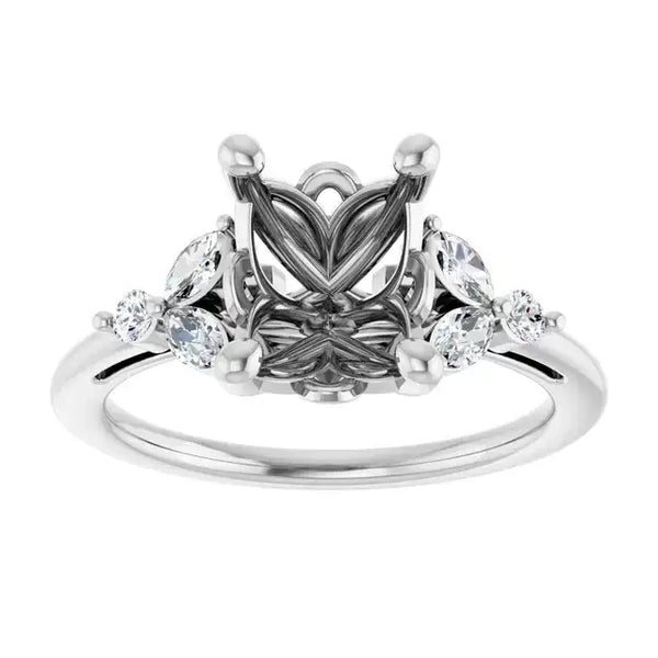 AURELIE Lab Grown Diamond Engagement Ring Setting for Oval Stones - Larson Jewelers