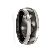 SEPTIMUS Black Titanium Ring with Polished Edges by Edward Mirell - 7 mm - Larson Jewelers