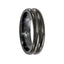 Edward Mirell Titanium Black Ti with Grooves 6mm Band - Larson Jewelers