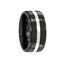 Edward Mirell Titanium Black Ti & Sterling Silver Inlay 10mm Band - Larson Jewelers