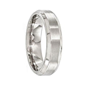 POMPEIUS Titanium Ring with Brushed Center & Polished Beveled Edges by Edward Mirell - 6 mm - Larson Jewelers