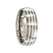 Edward Mirell Titanium with Sterling Silver Inlay Brushed 7mm Band - Larson Jewelers