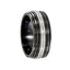 CINCINNATI Black Titanium Ring with Stainless Steel Center by Edward Mirell - 9 mm - Larson Jewelers