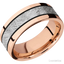 14K Rose Gold with Polish Finish and Meteorite Inlay - 8MM - Larson Jewelers