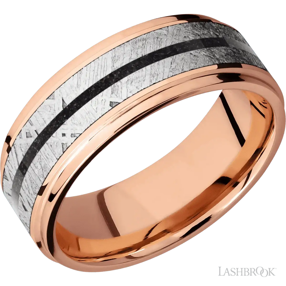 14K Rose Gold with Polish , Polish Finish - 8MM - Larson Jewelers