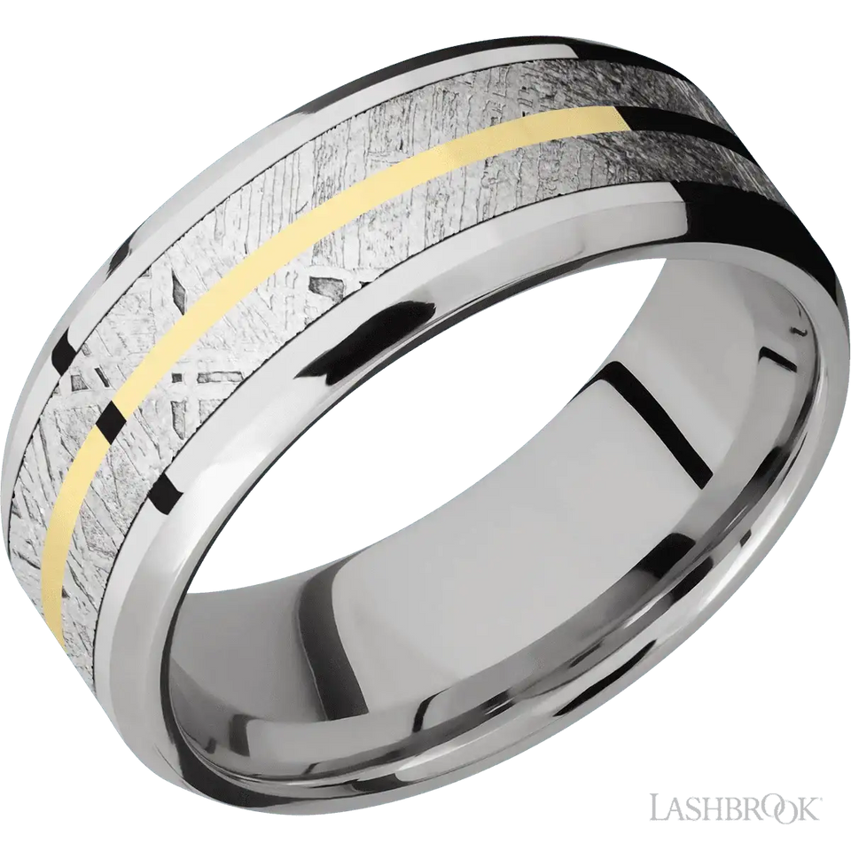Beveled 14K White Gold with Polish, Polish Finish - 8MM - Larson Jewelers