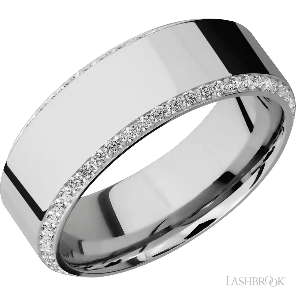 14K White Gold with Polish , Polish Finish - 8MM - Larson Jewelers