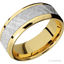 Beveled 14K Yellow Gold with Polish , Polish Finish and Meteorite Inlay - 8MM - Larson Jewelers