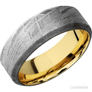 Meteorite with None Finish and 14K Yellow Gold - 8MM - Larson Jewelers