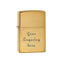 Zippo Lighter Brushed Brass Classic Engravable Grooms Gift USA - Larson Jewelers