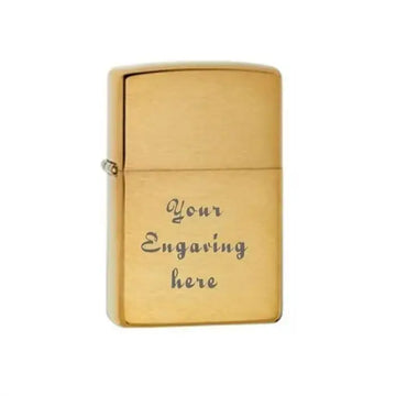 Zippo Lighter Brushed Brass Classic Engravable Grooms Gift USA - Larson Jewelers