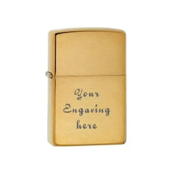 Zippo Lighter Brushed Brass Classic Engravable Grooms Gift USA - Larson Jewelers