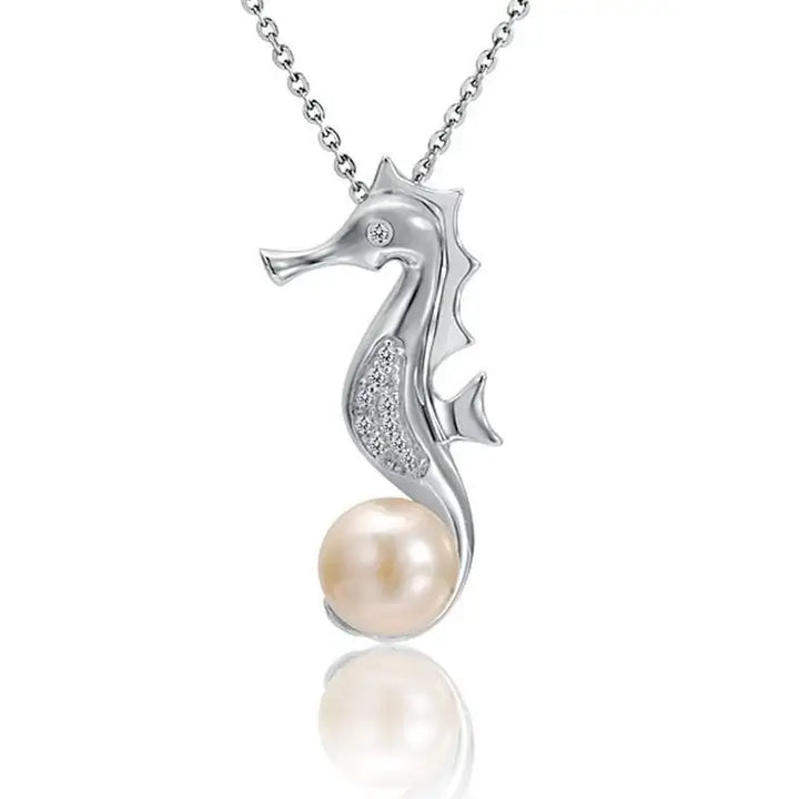 Seahorse White Pearl Necklace - Larson Jewelers