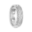 SUCCESS 14k White Gold Wedding Band Intricate Scroll Center Rolled Edges by Artcarved - 6 mm - Larson Jewelers