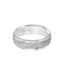 OPULENCE 14k White Gold Wedding Band Engraved Milgrain Center Design with Rolled Edges by Artcarved - 7mm - Larson Jewelers