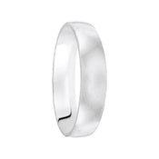 14k White Gold Wedding Band Domed Polished Finish Flat Edges - 4mm - 12mm - Larson Jewelers