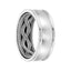 14k White Gold Wedding Band Rope Pattern Coin Edge Inner Design Brushed Finish Domed Edges by Artcarved - 8.5 mm - Larson Jewelers