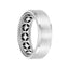 14k White Gold Wedding Band Diamond Pattern Rope Edge Inner Design Flat Brushed Finish Beveled Edges by Artcarved - 7 mm - Larson Jewelers
