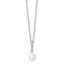 Sterling Silver Necklace with Cultured  Freshwater Pearl & CZ Pendant