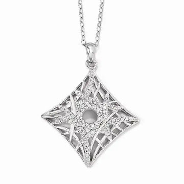 Sterling Silver & Cubic Zirconia Believe, Dream, Imagine Necklace with Pendant - Larson Jewelers