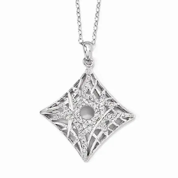 Sterling Silver & Cubic Zirconia Believe, Dream, Imagine Necklace with Pendant - Larson Jewelers