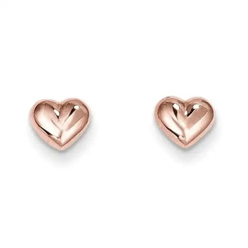 14k Madi K 7mm Rose Gold Heart Post Earrings - Larson Jewelers