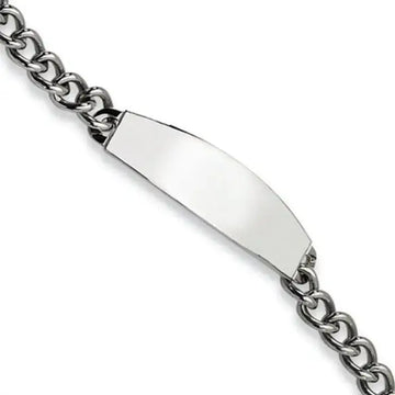 Stainless Steel Polished Link ID Bracelet - 8.5in - Larson Jewelers