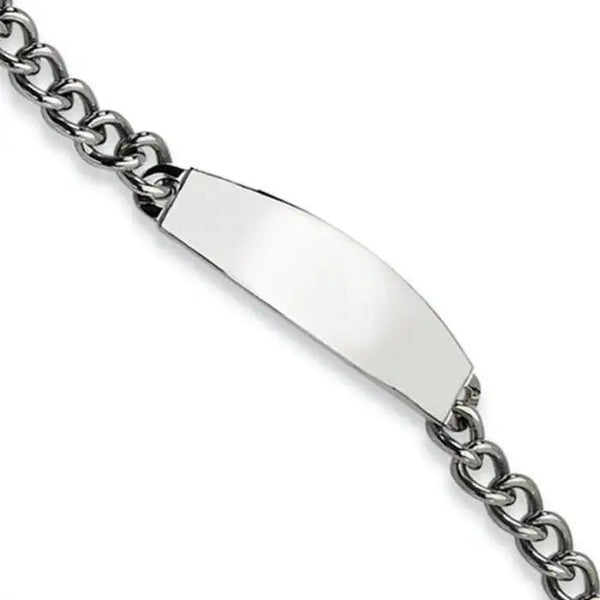 Stainless Steel Polished Link ID Bracelet - 8.5in - Larson Jewelers