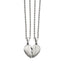 Stainless Steel Brushed ½ Heart Mother/Daughter Pendant Necklace Set - Larson Jewelers