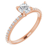ROZINA 18K Rose Gold Round Lab Grown Diamond Engagement Ring