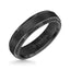 ELROY Raised Brush Finished Center Black Tungsten Carbide Comfort Fit Band with Polished Step Edges by Triton Rings - 6 mm - Larson Jewelers