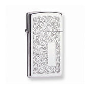 Zippo Lighter Venetian High Polish Chrome Engravable Grooms Gift USA - Larson Jewelers