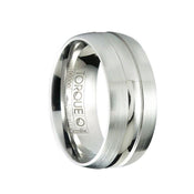 BOGARD Brushed Domed Cobalt Wedding Ring with Center Polished Groove by Crown Ring - 9mm - Larson Jewelers