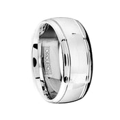 Polished Cobalt Men’s Wedding Ring with Dual Grooves - 9mm - Larson Jewelers