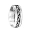 Polished Cobalt Men’s Wedding Band with Center Pattern & Beveled Step Edges - 9mm - Larson Jewelers