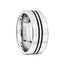 Polished Flat Style Cobalt Wedding Band with Black Enamel Inlay - 9mm - Larson Jewelers